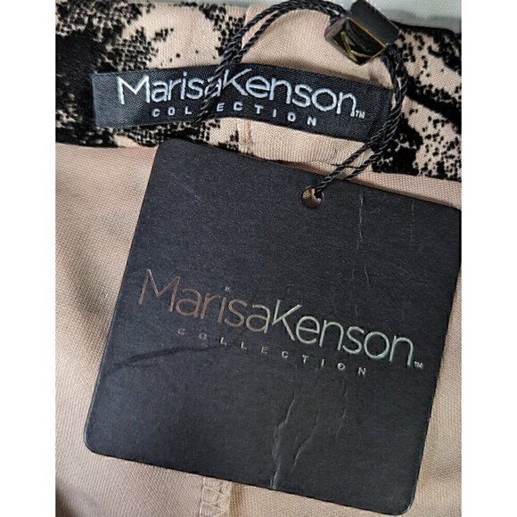 Marisa Kenson Perla Style Blush Flare Pants with Black Floral Print - NWT - Picture 3 of 7